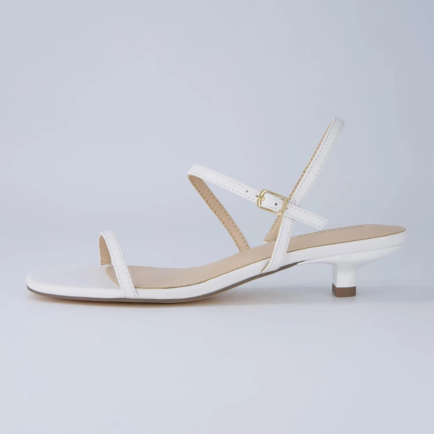 CUSHIONAIRE Soprano Womens One Band Kitten Heel with Ankle Strap  Minimalist Dress Sandal with Memory Foam & Strappy Silhouette