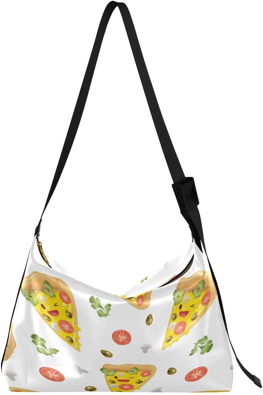 Cute Pizza Hobo Crossbody Bags for Women Leather Large Shoulder Bag Cross Body Trendy Womens Tote Bags Handbag for Travel Shopping