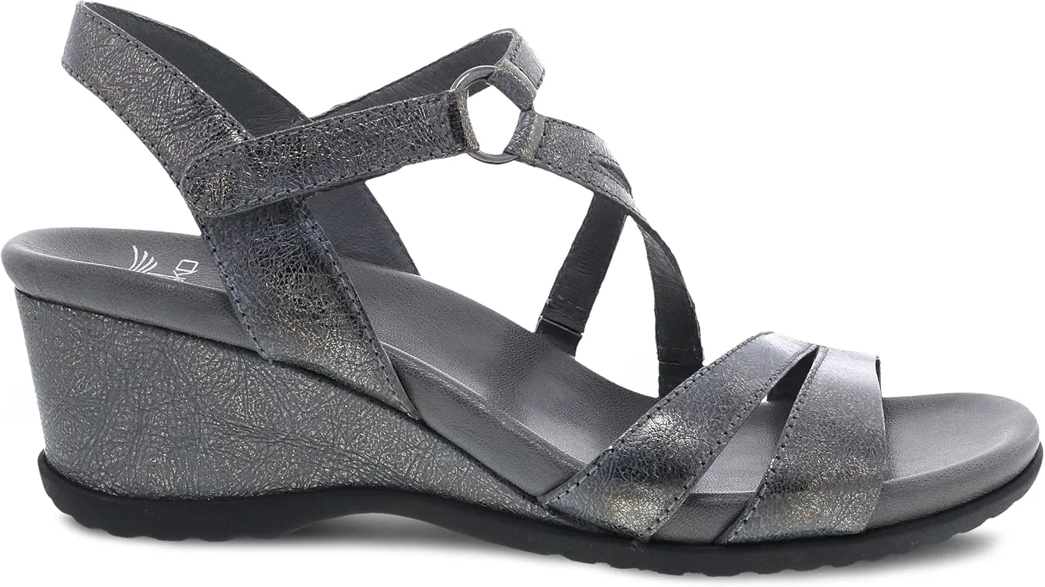 Dansko Addyson Wedge Sandal for Women  Cushioned, Contoured Footbed for All-Day Comfort and Support  Adjustable Hook & Loop Strap with Buckle Detail  Lightweight Rubber Outsole