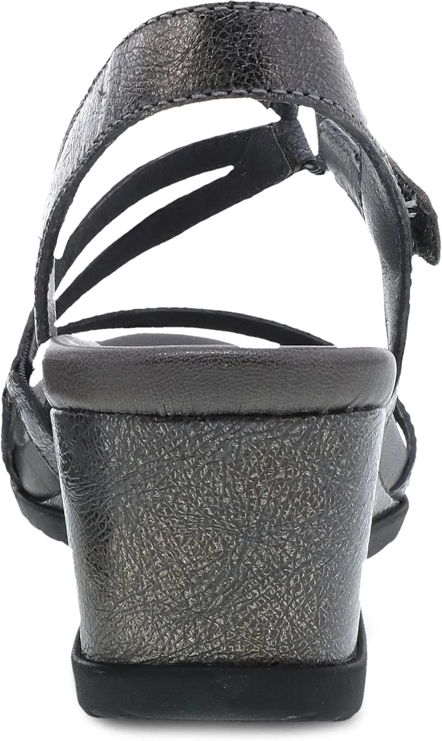 Dansko Addyson Wedge Sandal for Women  Cushioned, Contoured Footbed for All-Day Comfort and Support  Adjustable Hook & Loop Strap with Buckle Detail  Lightweight Rubber Outsole