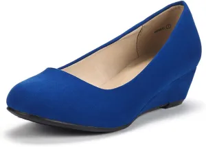 DREAM PAIRS Women's Debbie Mid Wedge Heel Pump Shoes