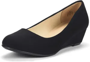 DREAM PAIRS Women's Debbie Mid Wedge Heel Pump Shoes