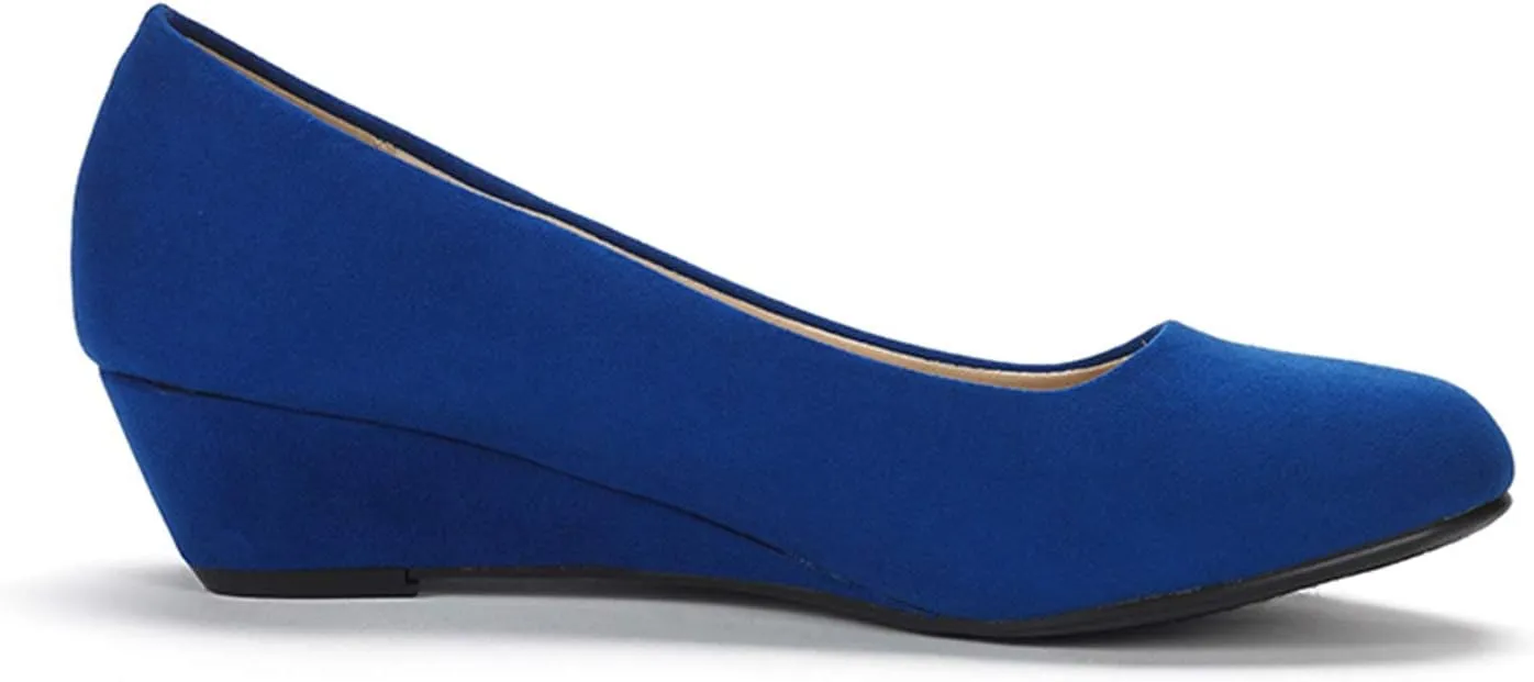DREAM PAIRS Women's Debbie Mid Wedge Heel Pump Shoes