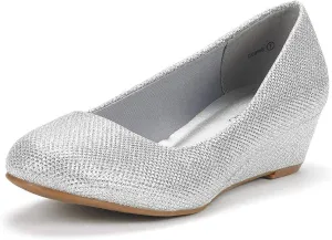 DREAM PAIRS Women's Debbie Mid Wedge Heel Pump Shoes