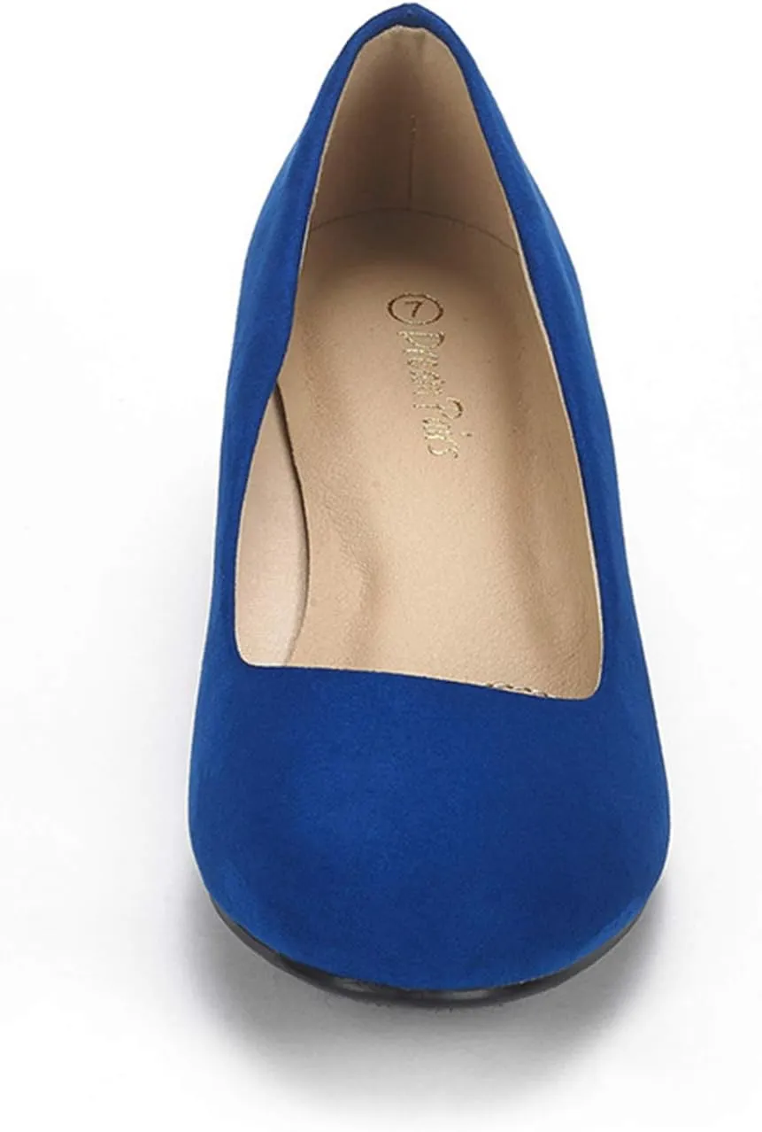 DREAM PAIRS Women's Debbie Mid Wedge Heel Pump Shoes