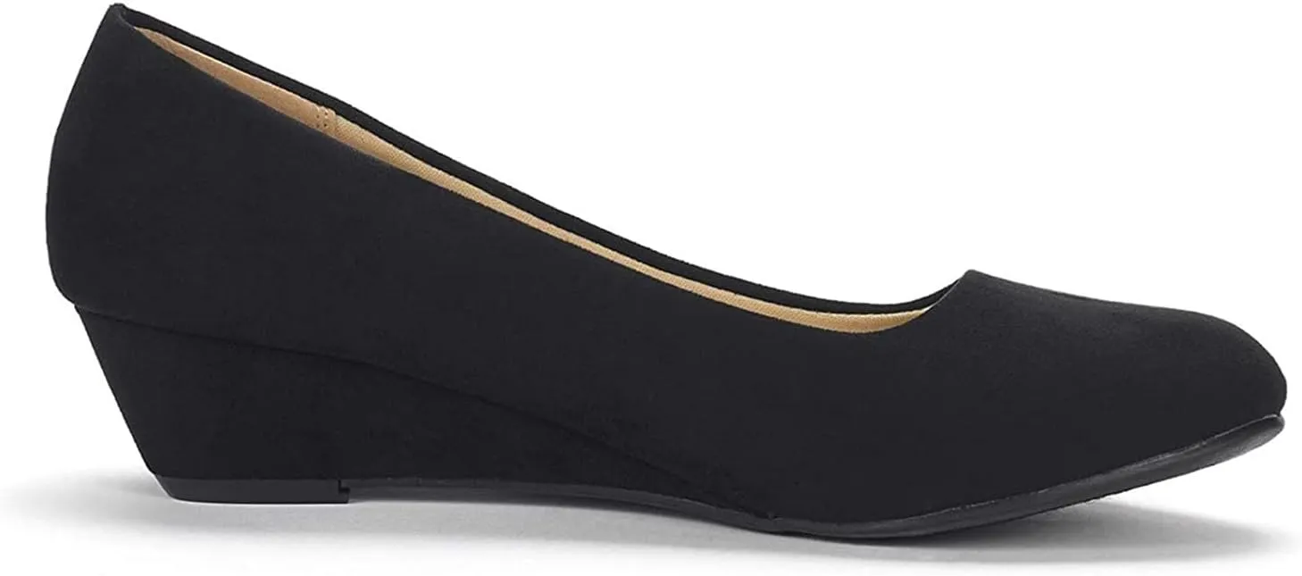 DREAM PAIRS Women's Debbie Mid Wedge Heel Pump Shoes