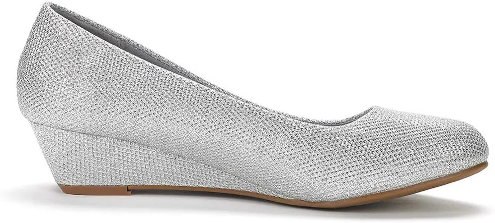 DREAM PAIRS Women's Debbie Mid Wedge Heel Pump Shoes