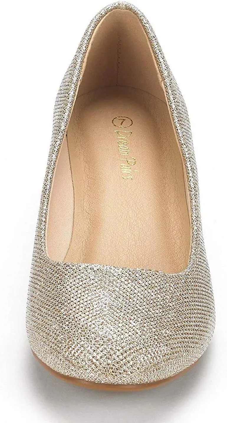 DREAM PAIRS Women's Debbie Mid Wedge Heel Pump Shoes