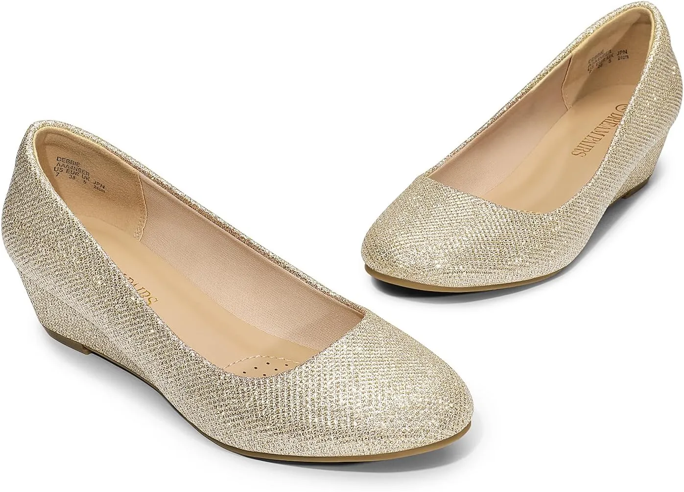 DREAM PAIRS Women's Debbie Mid Wedge Heel Pump Shoes