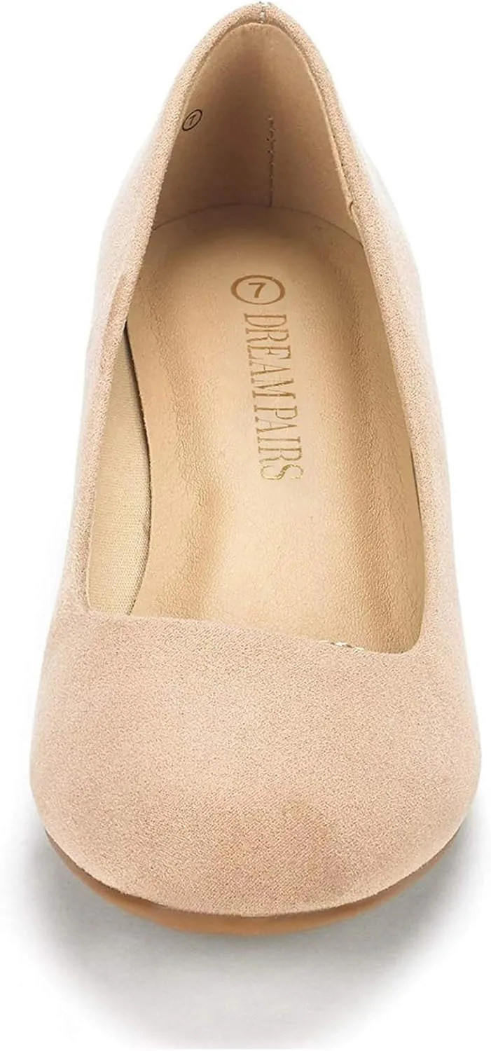 DREAM PAIRS Women's Debbie Mid Wedge Heel Pump Shoes