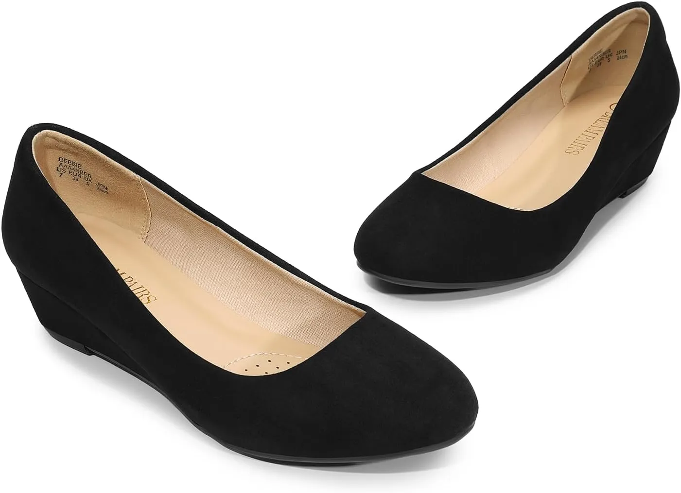 DREAM PAIRS Women's Debbie Mid Wedge Heel Pump Shoes
