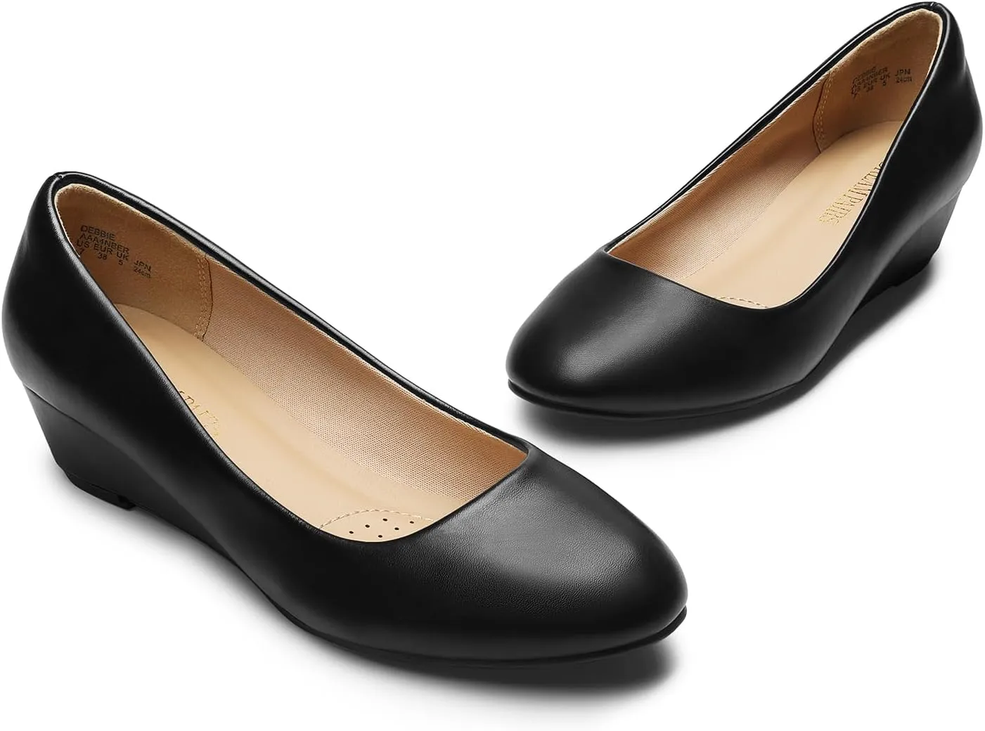 DREAM PAIRS Women's Debbie Mid Wedge Heel Pump Shoes