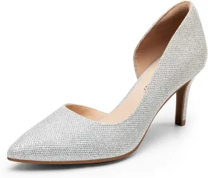 DREAM PAIRS Women's Dress High Heels Pumps Closed Pointed Toe Stiletto D'Orsay Shoes for Wedding Party