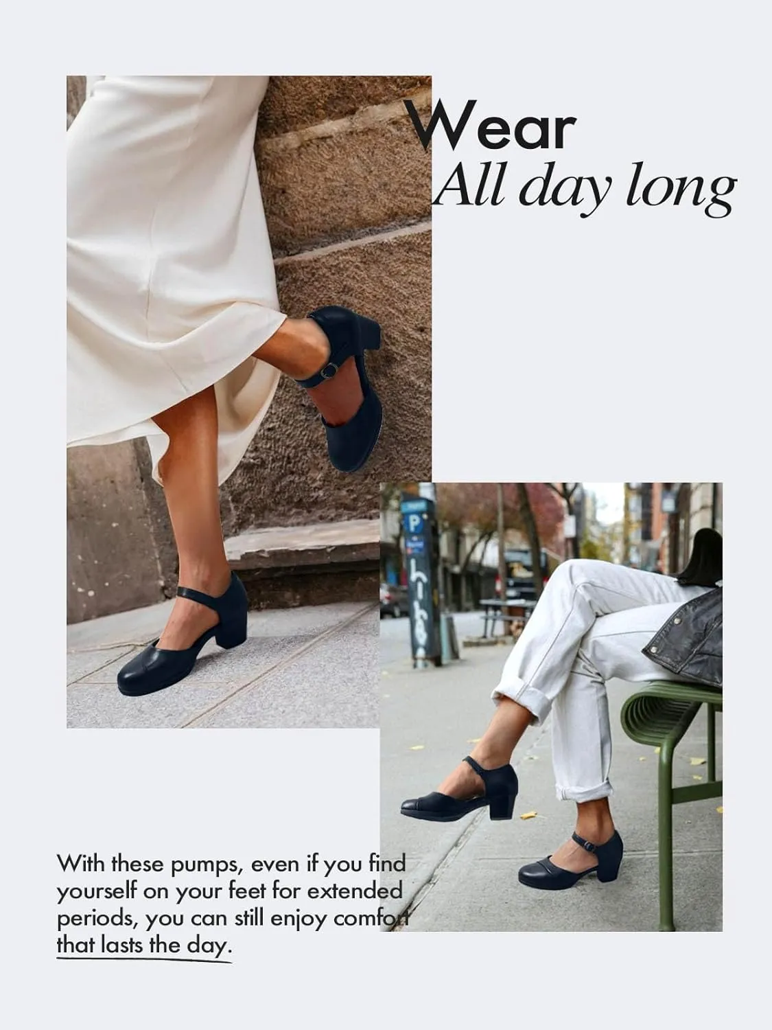 DREAM PAIRS Women's Dress Shoes Mary Janes Comfortable Low Block Heels Pumps Round Closed Toe Chunky Ankle Strap Shoes for Work Flight