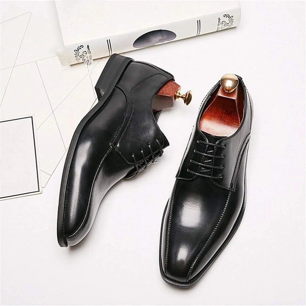 Dress Oxford Shoes for Men Lace Up Bike Toe Derby Shoes Vegan Leather Slip Resistant Rubber Sole Non Slip Classic