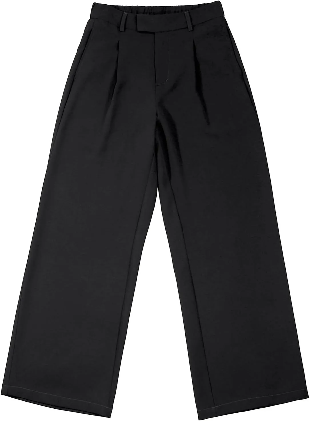 Dress Pants for Women Elastic Waist Loose Wide Leg Work Pants High Waisted Casual Business Office Trousers with Pockets