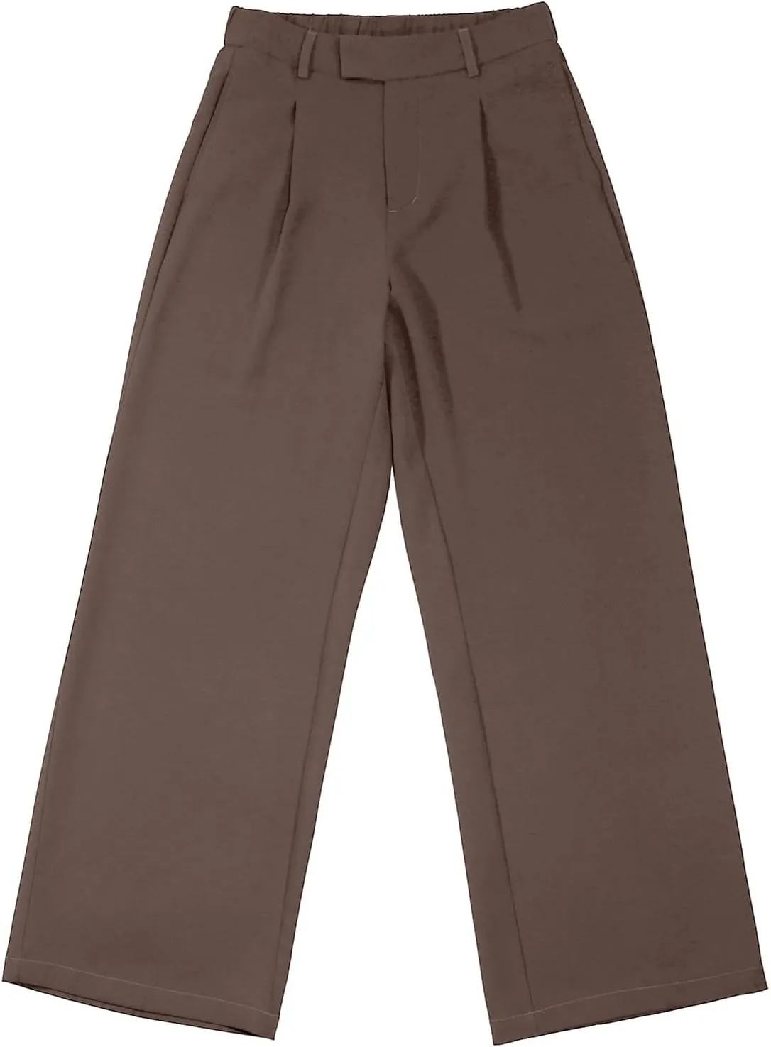 Dress Pants for Women Elastic Waist Loose Wide Leg Work Pants High Waisted Casual Business Office Trousers with Pockets