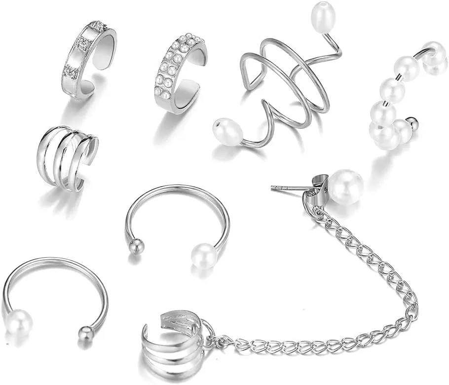 Ear Cuff Earrings for Women Chunky Ear Cuff Colourful Non Pierced Ear Cuff Non Piercing Clip On Cartilage Wrap Cuff Earrings Jewelry Gifts