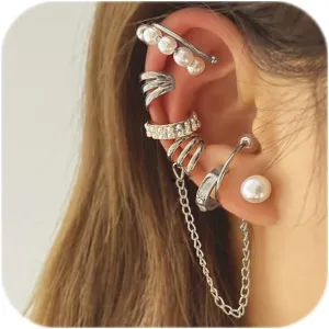 Ear Cuff Earrings for Women Chunky Ear Cuff Colourful Non Pierced Ear Cuff Non Piercing Clip On Cartilage Wrap Cuff Earrings Jewelry Gifts
