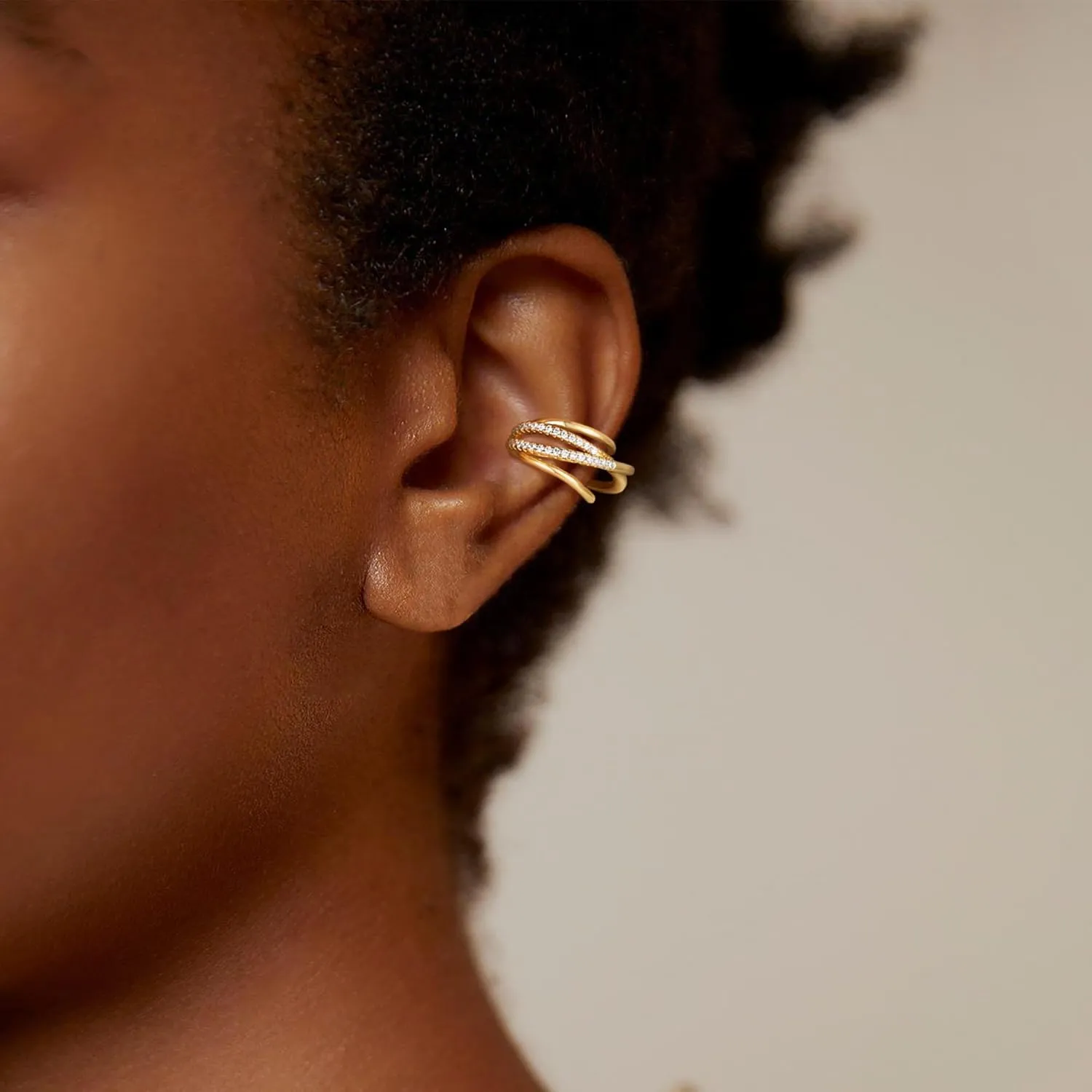 Ear Cuff Earrings for Women Non Piercing 14K Gold Plated Ears Clip on Cartilage Earrings Fake Earrings Handmade Hypoallergenic Jewelry - Pair of Twist Split Snake Earrings