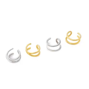 Ear Cuff No Piercing - Sterling Silver 14k Gold and Solid Gold Ear Cuff Fake Piercing Non Pierced Ear Cuff Set