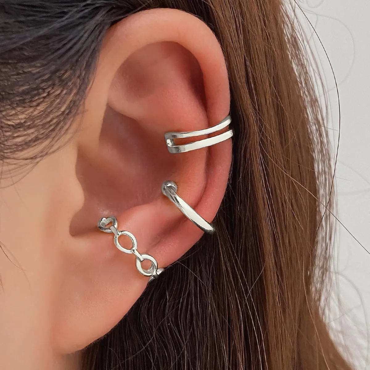 Ear Cuffs Non Piercing Earrings for Women Huggie Hoop Cartilage Earring 14K Gold Plated 3Pcs Cuff Earrings Cubic Zirconia Ear Cuffs Jewelry