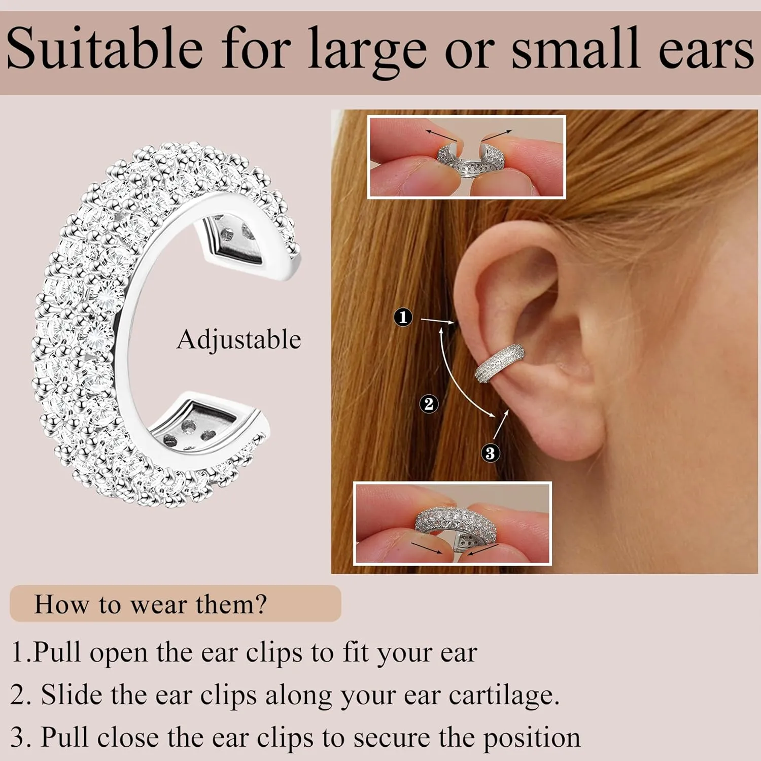 Ear Cuffs Non Piercing Earrings for Women Trendy Lightweight Gold Silver Clip On Fake Earrings Non Pierced Cartilage Ear Cuff Jewelry Set