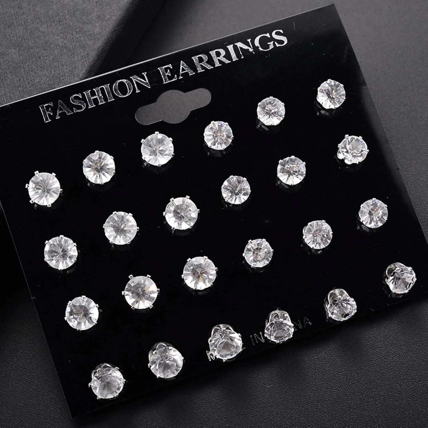 Earring Hoop Stud Drop & Dangle, 12/6 Pairs Classic Rose Shape Cubic Zirconia Stud Earrings Women Jewelry Set for Women Teen Girls Birthday Christmas Friends Gift