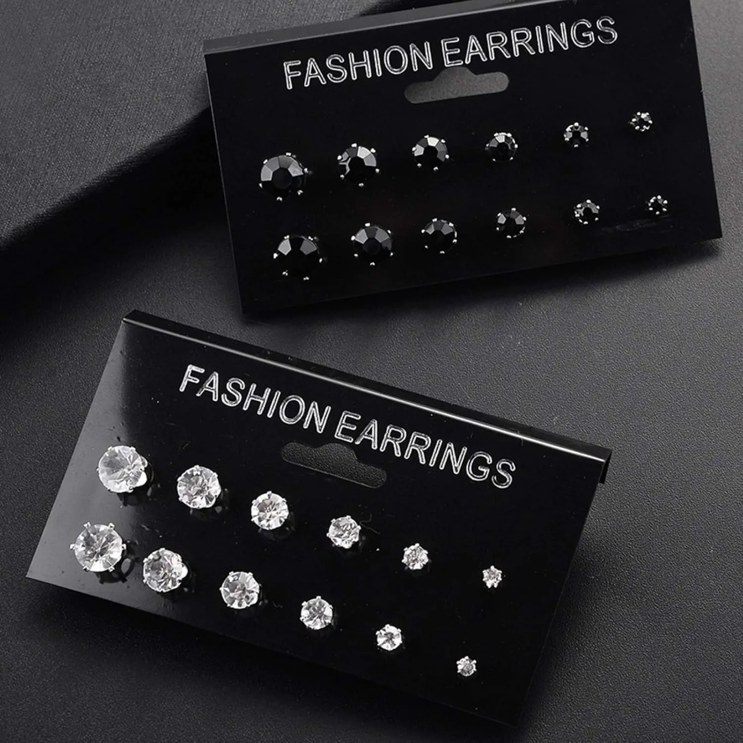 Earring Hoop Stud Drop & Dangle, 12/6 Pairs Classic Rose Shape Cubic Zirconia Stud Earrings Women Jewelry Set for Women Teen Girls Birthday Christmas Friends Gift