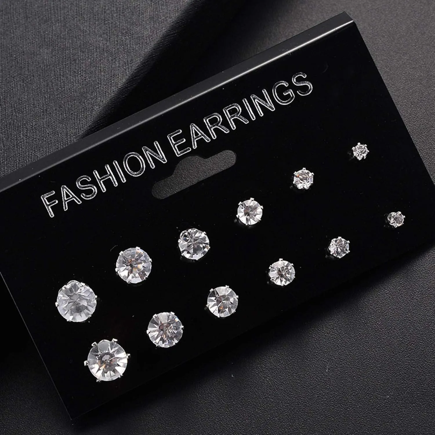 Earring Hoop Stud Drop & Dangle, 12/6 Pairs Classic Rose Shape Cubic Zirconia Stud Earrings Women Jewelry Set for Women Teen Girls Birthday Christmas Friends Gift