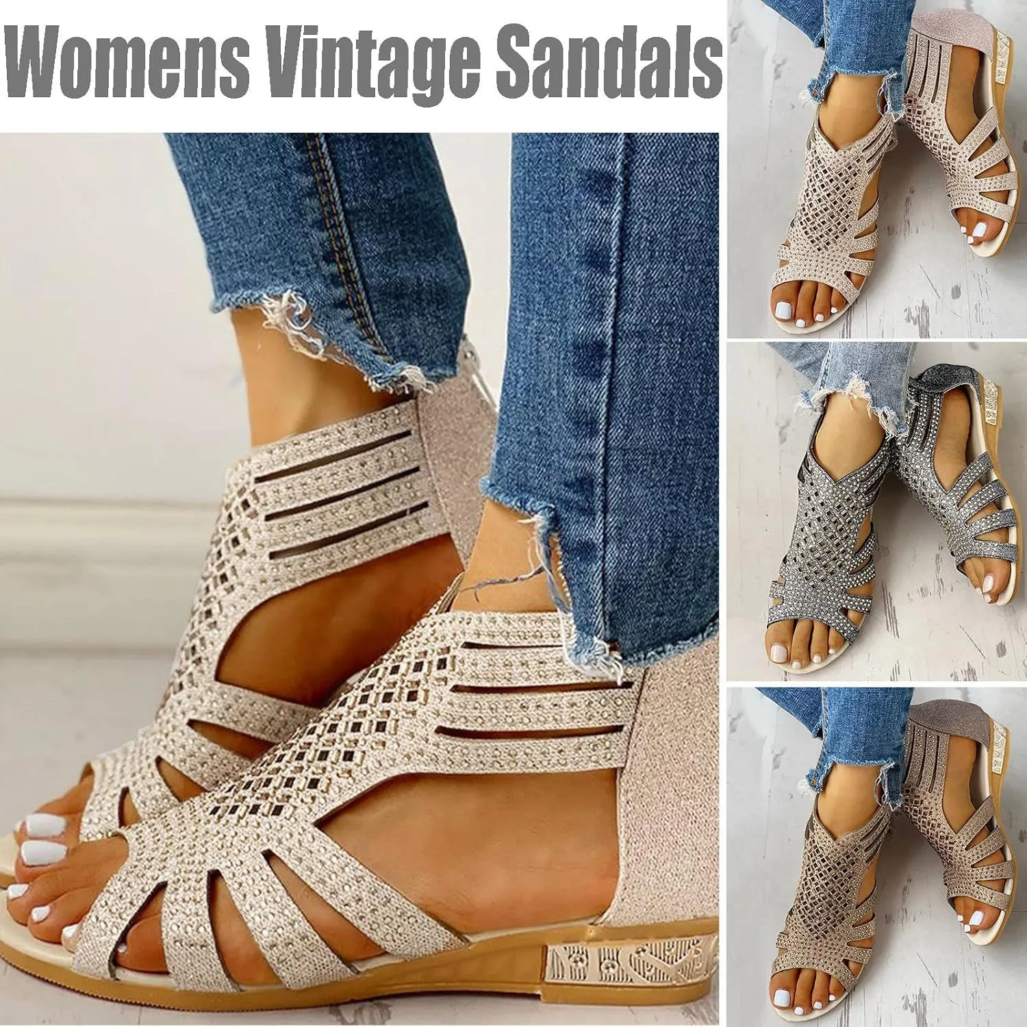 Eduavar Orthopedic Sandals for Women, Womens Sandals Comfortable Sandals Slippers Open Toe Wedge Sandals with Arch Support