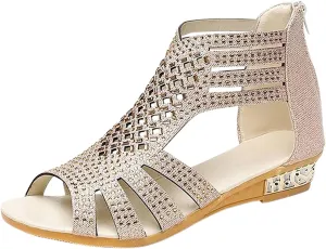 Eduavar Orthopedic Sandals for Women, Womens Sandals Comfortable Sandals Slippers Open Toe Wedge Sandals with Arch Support