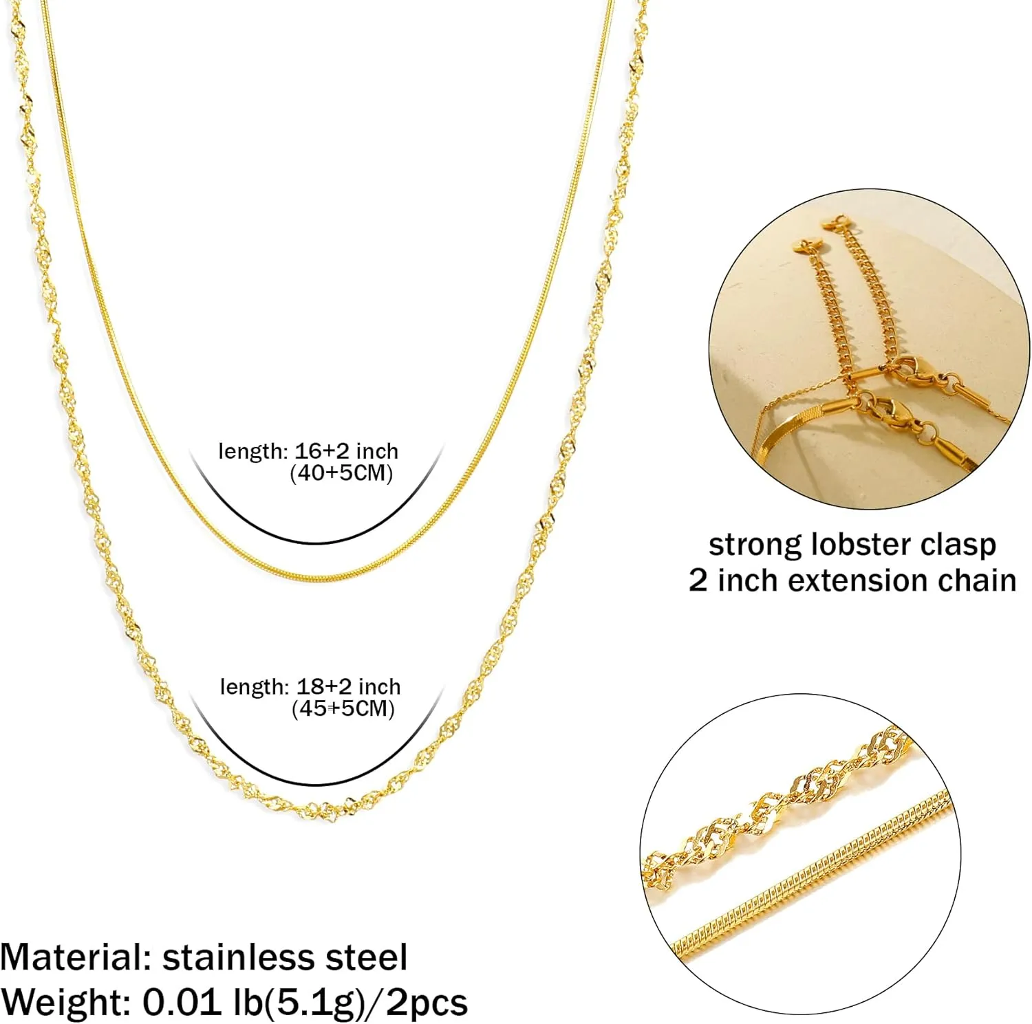 Elegance 11 designs Gold Thin Chain Layered Necklaces For Women Non Tarnish,18k Gold Plated Stainless Steel Dainty Waterproof Gold Necklace Set Stack For Women Gifts Jewelry