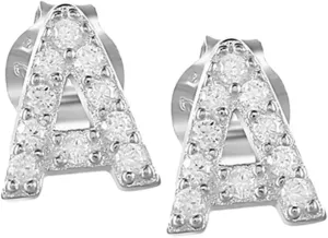 Elegant Diamond Stud Earrings Letter a Ear Jewelry Minimalist Fashion Earrings