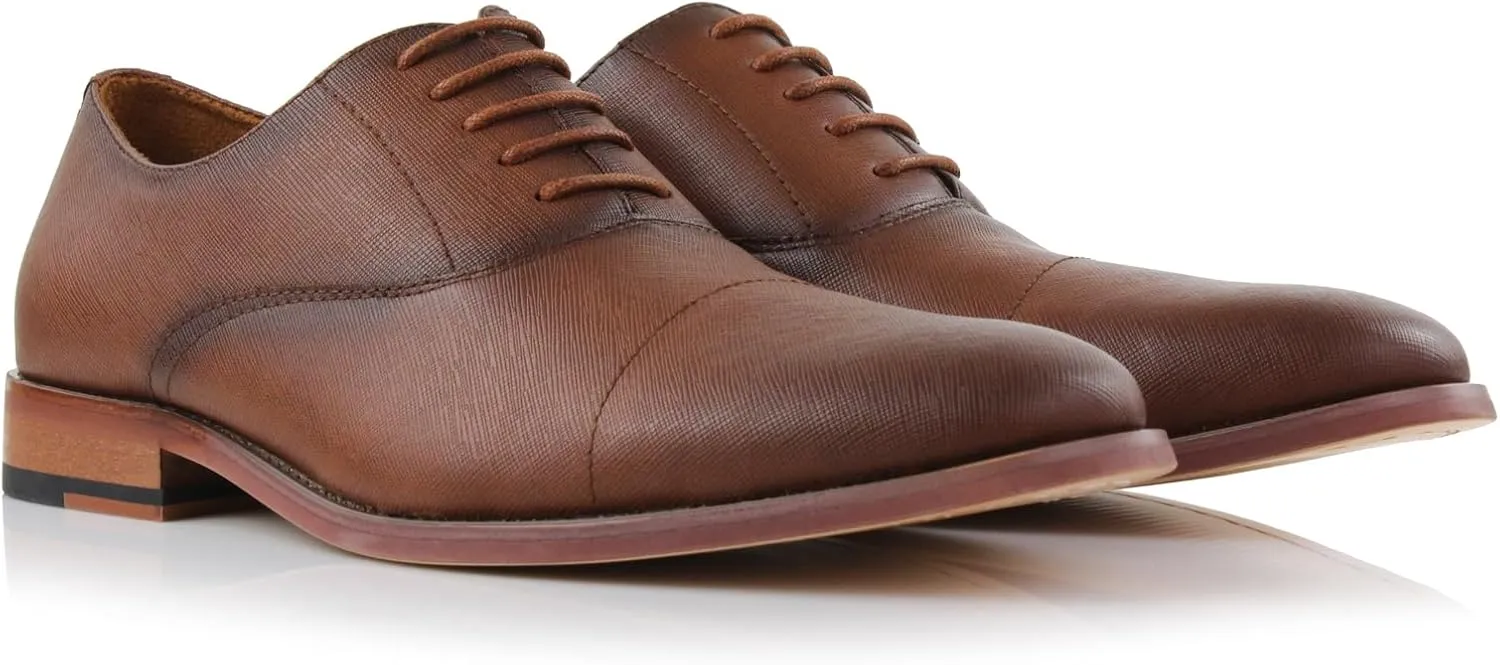 Ferro Aldo Mens Classic Vegan Leather Lace-Up Oxford Formal Dress Shoes
