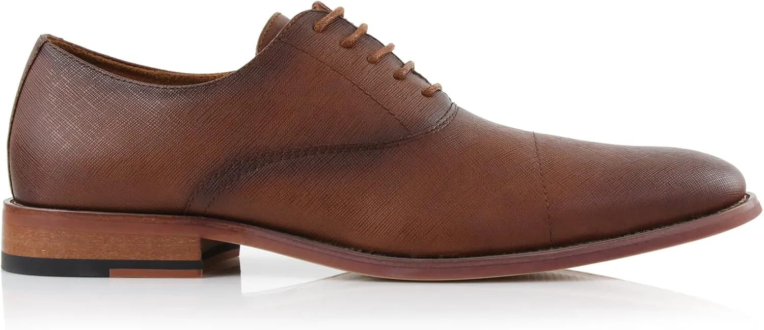 Ferro Aldo Mens Classic Vegan Leather Lace-Up Oxford Formal Dress Shoes