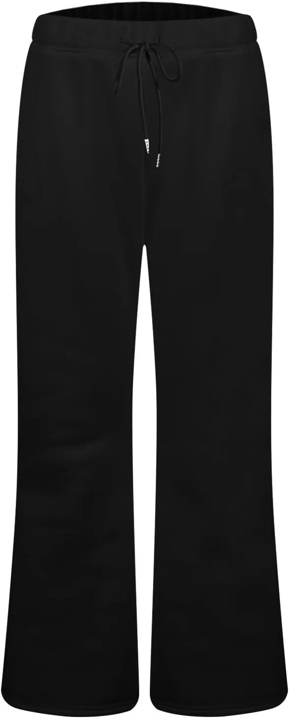 Flared Yoga Pants for Women High Waisted Soft Fleece Pants Bell Bottom Bootcut Lounge Pants with Pockets Comfy Pants