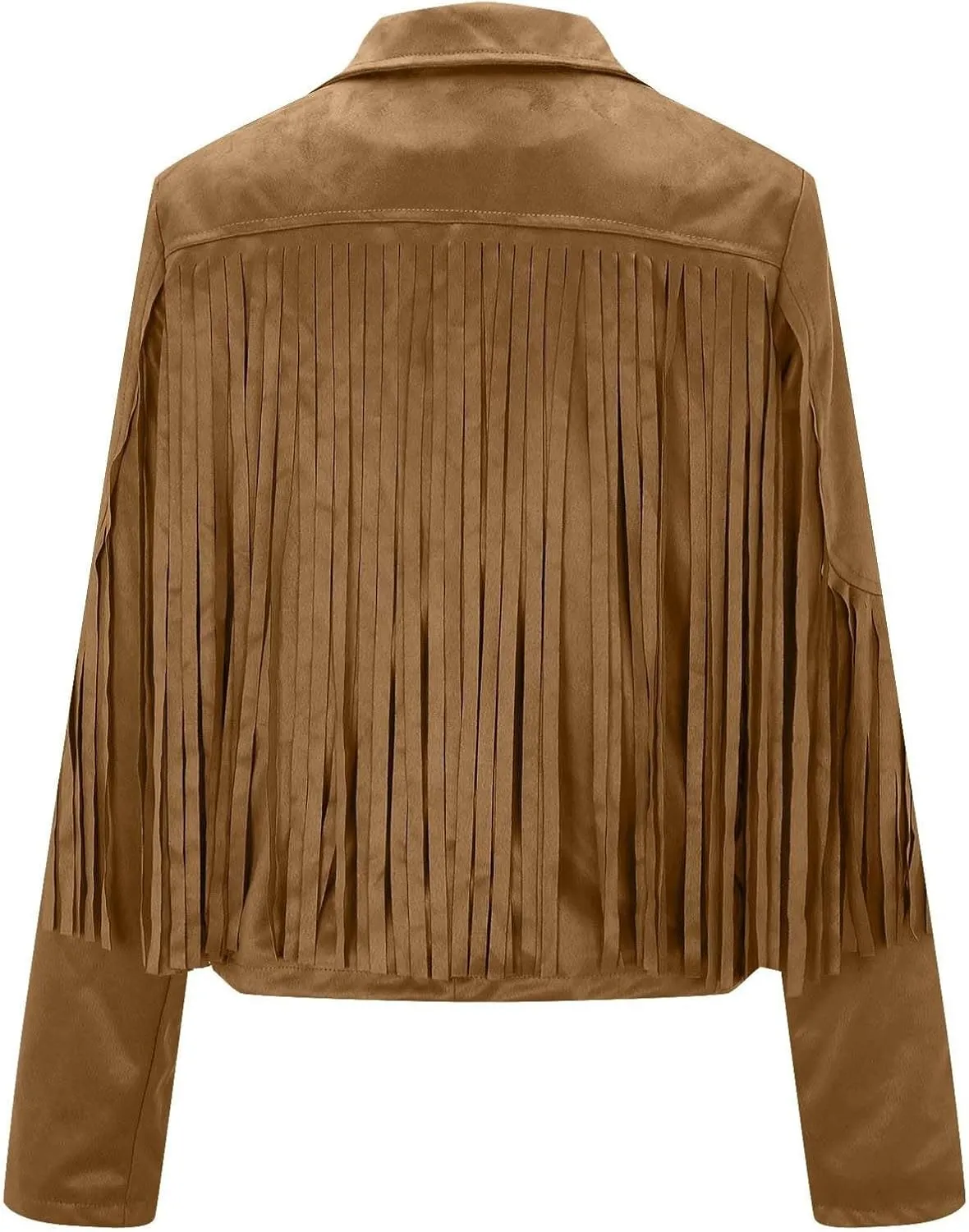 Fleece Jackets for Women Tassel Motorcycle Cropped Coats 2024 Zip Casual Outwear Quilt Faux Suede Leather Jackets