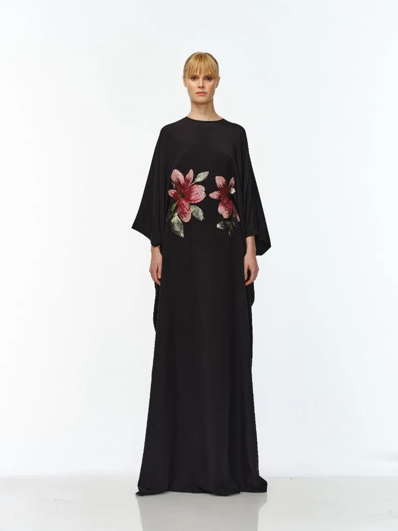 FLORAL APPLIQUE CAFTAN
