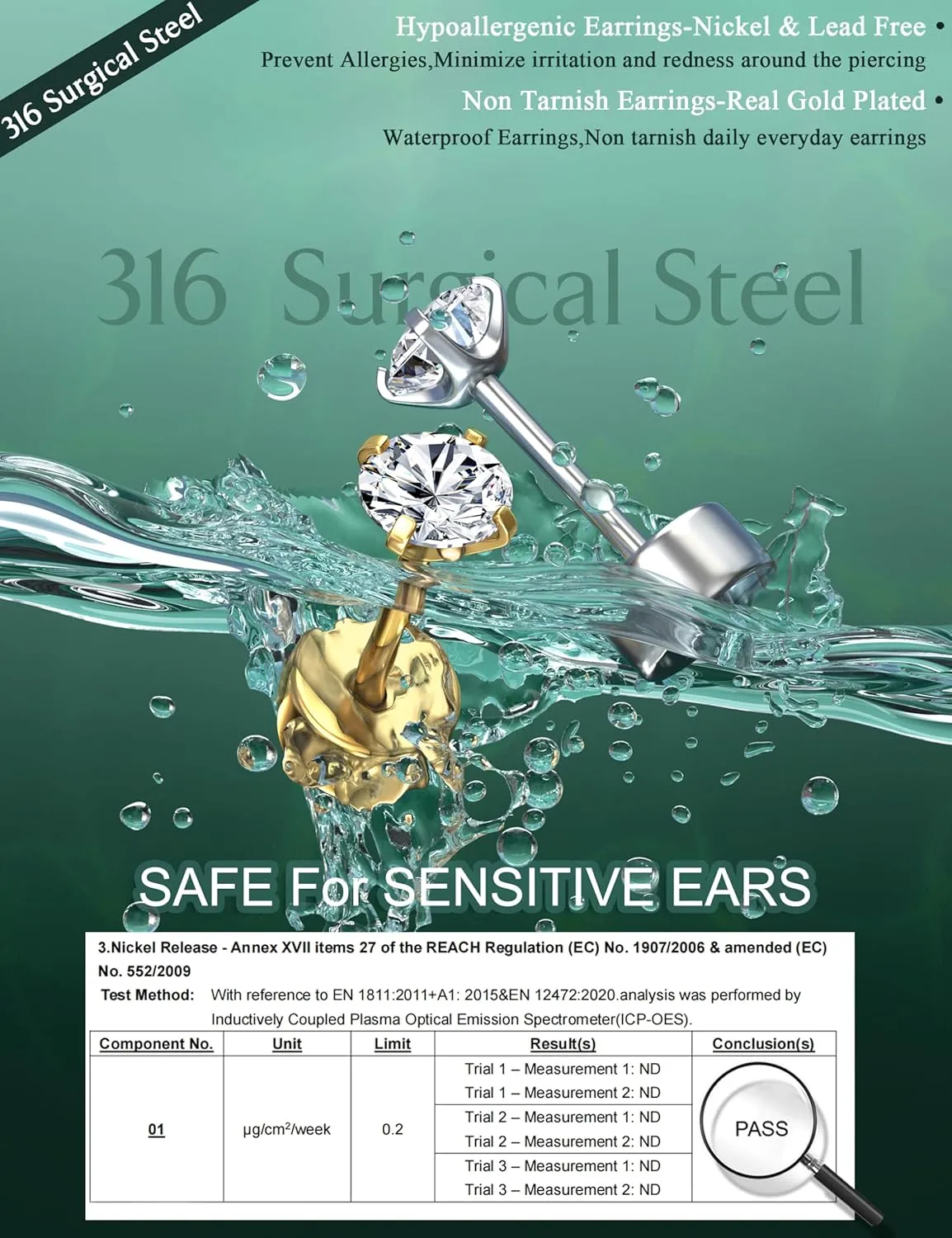Florideco Hypoallergenic Surgical Steel Earrings 20G Flat Back Earrings for Women Trendy Cartilage Earring Stacks Small Stainless Steel Earring Sets for Multiple Piercing