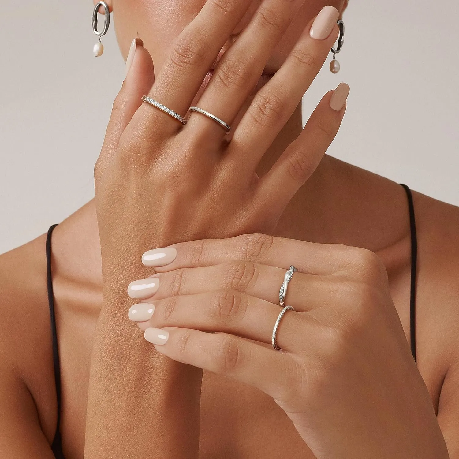 Florideco Stackable Gold Rings for Women Non Tarnish Dainty 14K Gold Plated Stackable Thin Rings Cubic Zirconia Thumb Ring Set Trendy Statement Promise Wedding Bands Engagement Rings for Women Size 5-10