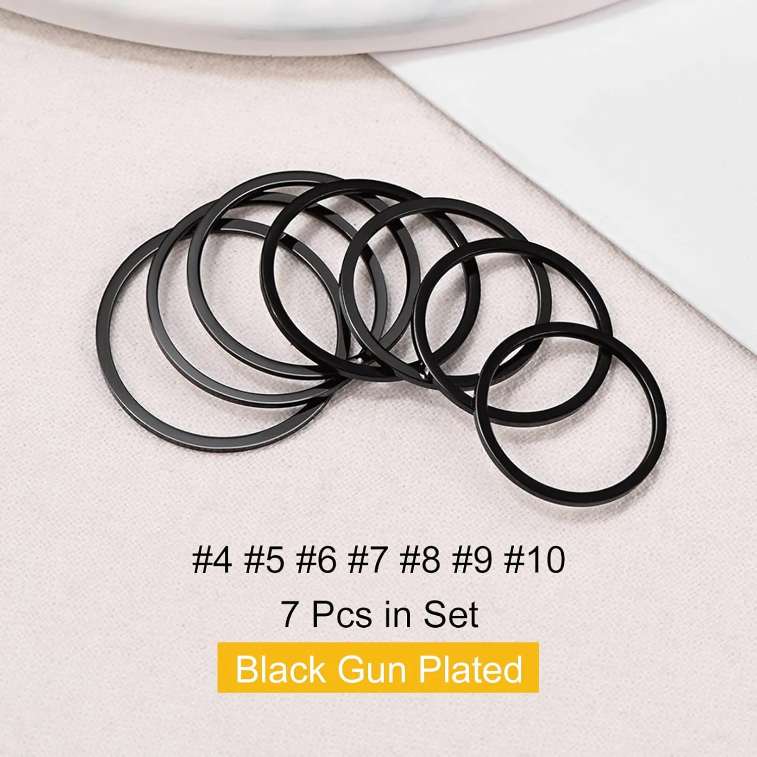 FOCALOOK 28 PCS Knuckle Ring Set 1MM Stainless Steel Women's Thin Plain Band Stacking Midi Finger Rings Set Comfort Fit Silver/Black/Gold/Rose Tone Size 4-10