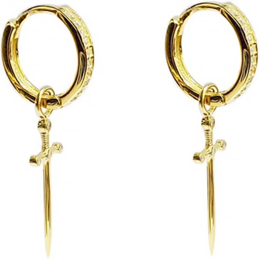 Gatuida Elegant Women's Dangle Earrings Loop Design Lead- Rhinestones Earrings for Festival Dating Wedding Fashion
