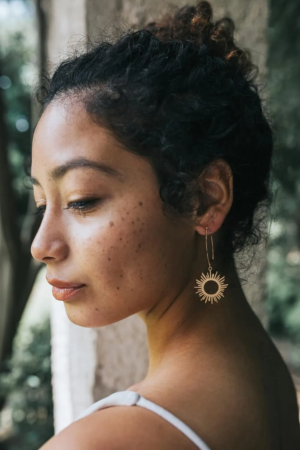 Geometric Drop Dangle Earrings Boho Statement Long Hoops 18k Gold Plated Lightweight Earrings for Women Girls