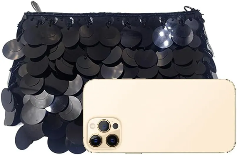 Glitter Bling Purses for Women Fish Scale Shoulder Purse Clutch Handbag with Crossbody Chain for Wedding Party Daily Purple