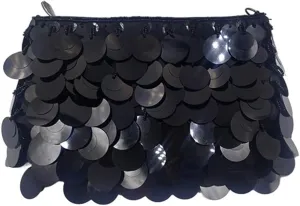 Glitter Bling Purses for Women Fish Scale Shoulder Purse Clutch Handbag with Crossbody Chain for Wedding Party Daily Purple