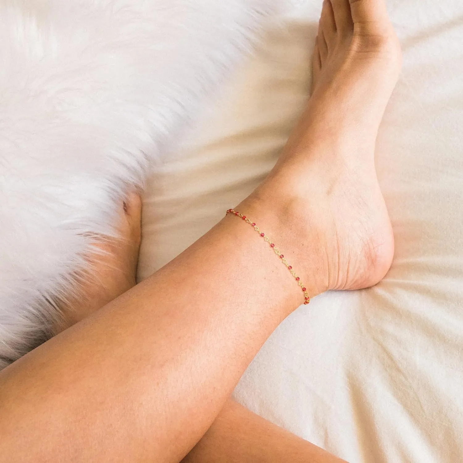 Gold Anklet for Women 14K Gold Plated Trendy Dainty Link Chain Ankle Bracelets Adjustable Anklets Handmade Simple Gold Jewelry Gifts