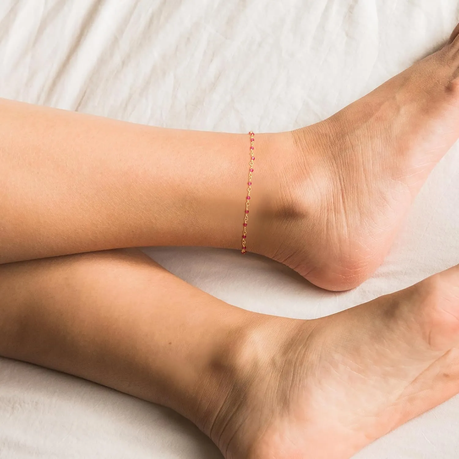 Gold Anklet for Women 14K Gold Plated Trendy Dainty Link Chain Ankle Bracelets Adjustable Anklets Handmade Simple Gold Jewelry Gifts