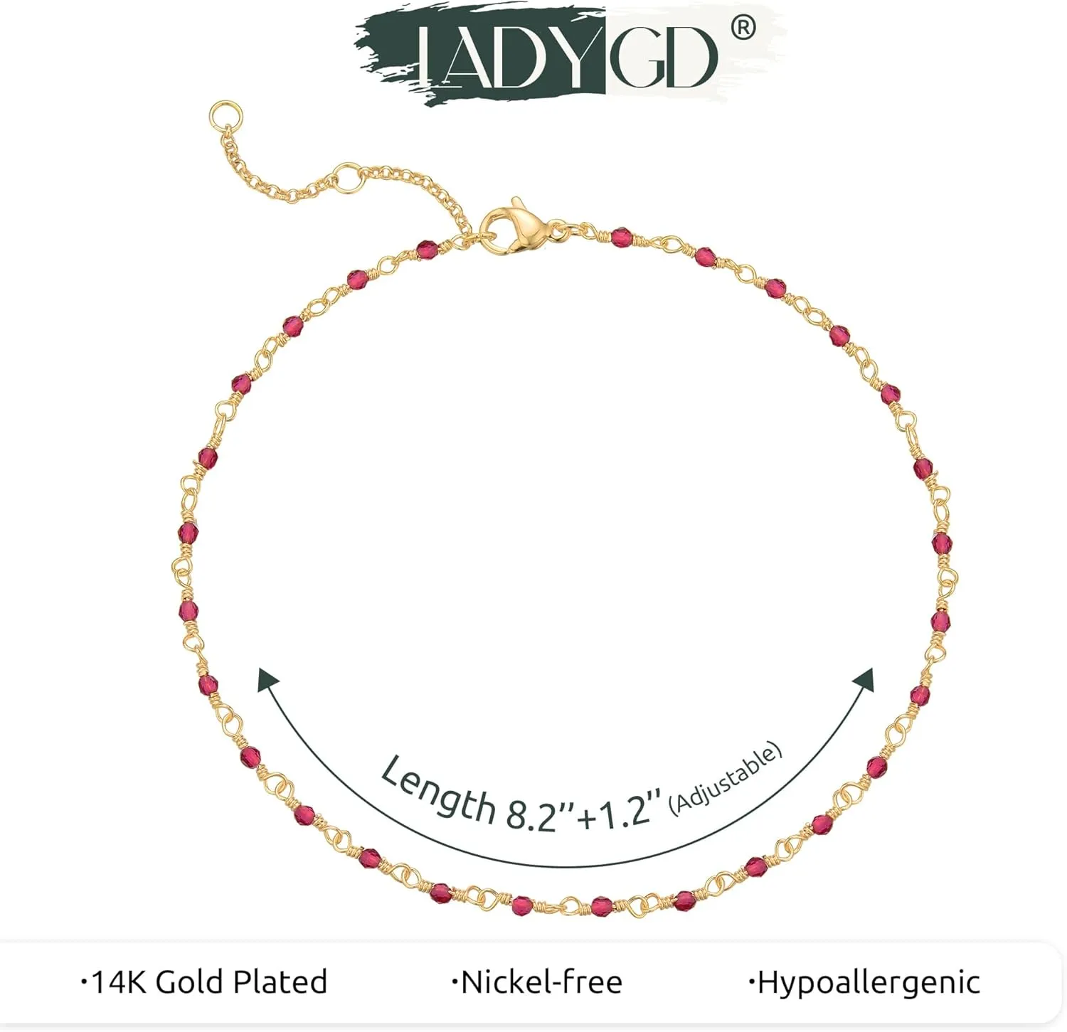 Gold Anklet for Women 14K Gold Plated Trendy Dainty Link Chain Ankle Bracelets Adjustable Anklets Handmade Simple Gold Jewelry Gifts