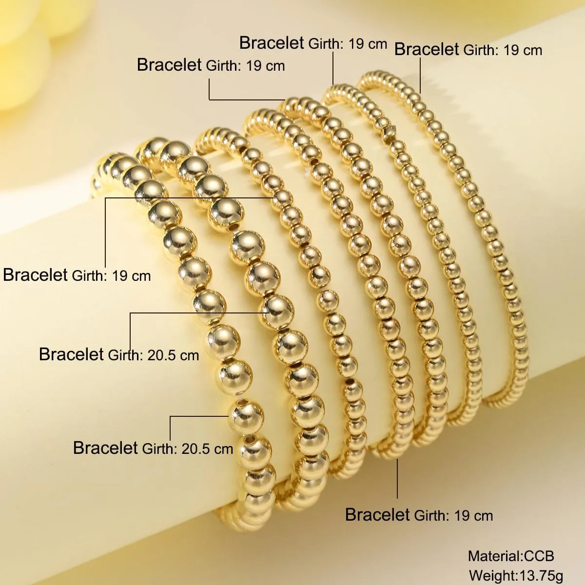 Gold Beaded Bracelets for Women 14K Gold Plated Stackable Bracelet Gold Bracelet Stack Delicate Stackable Gold Bracelets for Women